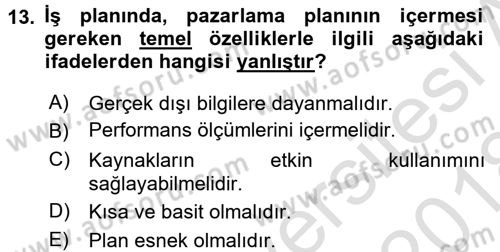 Proje Analizi ve Değerlendirme Dersi 2017 - 2018 Yılı (Vize) Ara Sınav Soruları 13. Soru