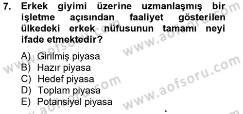İş Planı Dersi 2012 - 2013 Yılı (Vize) Ara Sınav Soruları 7. Soru