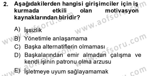 İş Planı Dersi 2013 - 2014 Yılı (Final) Dönem Sonu Sınav Soruları 2. Soru
