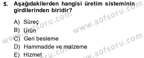 İş Planı Dersi 2013 - 2014 Yılı (Final) Dönem Sonu Sınav Soruları 5. Soru