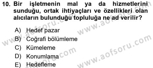 İş Planı Dersi 2015 - 2016 Yılı (Vize) Ara Sınav Soruları 10. Soru