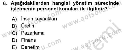 İş Planı Dersi 2015 - 2016 Yılı (Final) Dönem Sonu Sınav Soruları 6. Soru