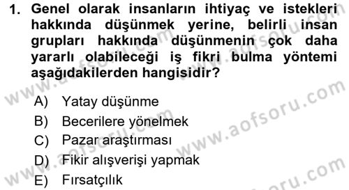 İş Planı Dersi 2016 - 2017 Yılı (Vize) Ara Sınav Soruları 1. Soru