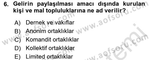 İş Planı Dersi 2016 - 2017 Yılı (Final) Dönem Sonu Sınav Soruları 6. Soru