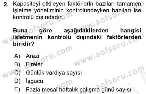 İş Planı Dersi 2017 - 2018 Yılı (Final) Dönem Sonu Sınav Soruları 2. Soru