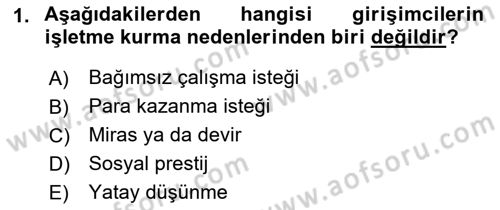 İş Planı Dersi 2021 - 2022 Yılı (Vize) Ara Sınav Soruları 1. Soru