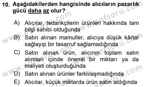 İş Planı Dersi 2021 - 2022 Yılı (Vize) Ara Sınav Soruları 10. Soru