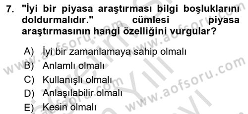 İş Planı Dersi Ara Sınavı Deneme Sınav Soruları 7. Soru