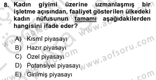 İş Planı Dersi 2021 - 2022 Yılı (Vize) Ara Sınav Soruları 8. Soru