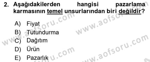 İş Planı Dersi 2024 - 2025 Yılı (Vize) Ara Sınav Soruları 2. Soru