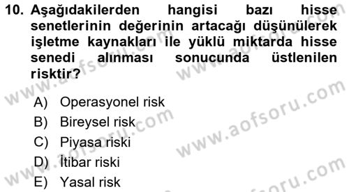 İş Planı Dersi 2024 - 2025 Yılı (Final) Dönem Sonu Sınav Soruları 10. Soru