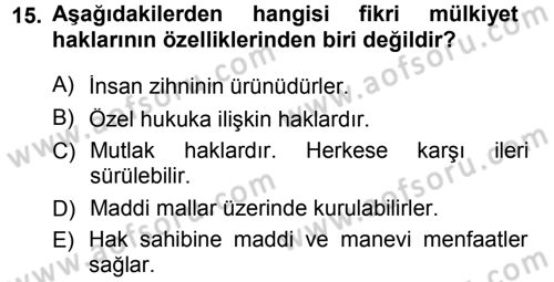 Yenilik Yönetimi Dersi 2012 - 2013 Yılı (Final) Dönem Sonu Sınav Soruları 15. Soru