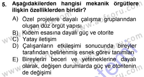 Yenilik Yönetimi Dersi 2012 - 2013 Yılı (Final) Dönem Sonu Sınav Soruları 5. Soru