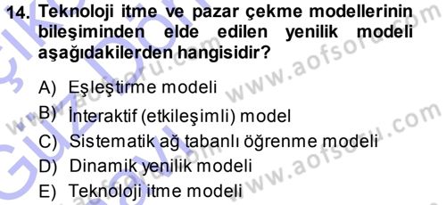 Yenilik Yönetimi Dersi Ara Sınavı Deneme Sınav Soruları 14. Soru