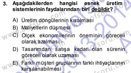 Yenilik Yönetimi Dersi 2013 - 2014 Yılı (Vize) Ara Sınav Soruları 3. Soru
