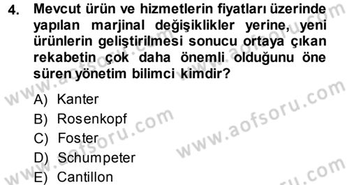 Yenilik Yönetimi Dersi 2013 - 2014 Yılı (Vize) Ara Sınav Soruları 4. Soru