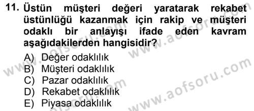 Yenilik Yönetimi Dersi 2013 - 2014 Yılı Tek Ders Sınav Soruları 11. Soru