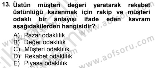 Yenilik Yönetimi Dersi 2014 - 2015 Yılı Tek Ders Sınav Soruları 13. Soru