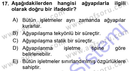 Yenilik Yönetimi Dersi 2015 - 2016 Yılı (Final) Dönem Sonu Sınav Soruları 17. Soru