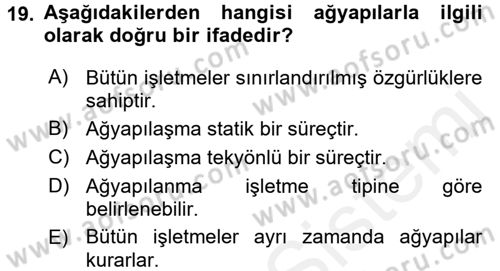 Yenilik Yönetimi Dersi 2015 - 2016 Yılı Tek Ders Sınav Soruları 19. Soru