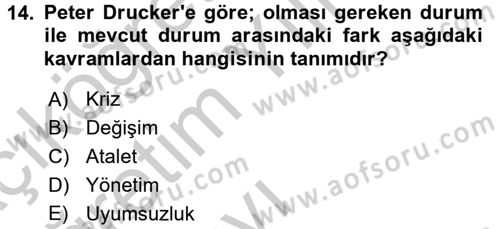 Yenilik Yönetimi Dersi 2016 - 2017 Yılı 3 Ders Sınav Soruları 14. Soru
