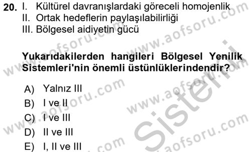Yenilik Yönetimi Dersi 2016 - 2017 Yılı 3 Ders Sınav Soruları 20. Soru