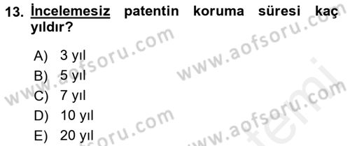 Yenilik Yönetimi Dersi 2016 - 2017 Yılı (Final) Dönem Sonu Sınav Soruları 13. Soru