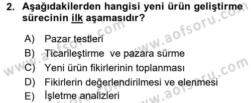Yenilik Yönetimi Dersi 2016 - 2017 Yılı (Final) Dönem Sonu Sınav Soruları 2. Soru