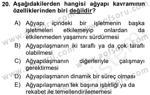 Yenilik Yönetimi Dersi 2016 - 2017 Yılı (Final) Dönem Sonu Sınav Soruları 20. Soru