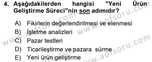 Yenilik Yönetimi Dersi 2017 - 2018 Yılı 3 Ders Sınav Soruları 4. Soru