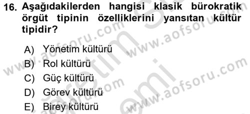 Yenilik Yönetimi Dersi Ara Sınavı Deneme Sınav Soruları 16. Soru