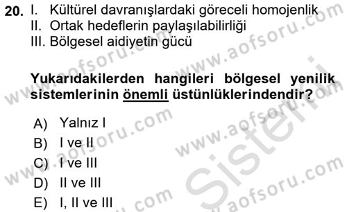 Yenilik Yönetimi Dersi 2018 - 2019 Yılı 3 Ders Sınav Soruları 20. Soru