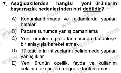 Yenilik Yönetimi Dersi Ara Sınavı Deneme Sınav Soruları 7. Soru