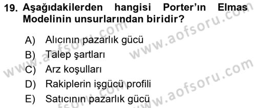 Yenilik Yönetimi Dersi 2018 - 2019 Yılı (Final) Dönem Sonu Sınav Soruları 19. Soru