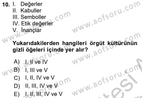 Yenilik Yönetimi Dersi 2018 - 2019 Yılı Yaz Okulu Sınav Soruları 10. Soru