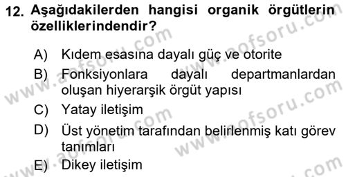 Yenilik Yönetimi Dersi 2018 - 2019 Yılı Yaz Okulu Sınav Soruları 12. Soru