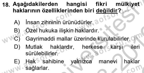 Yenilik Yönetimi Dersi 2018 - 2019 Yılı Yaz Okulu Sınav Soruları 18. Soru