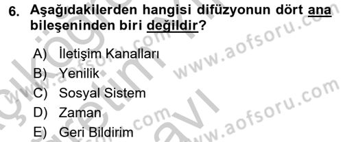 Yenilik Yönetimi Dersi 2018 - 2019 Yılı Yaz Okulu Sınav Soruları 6. Soru