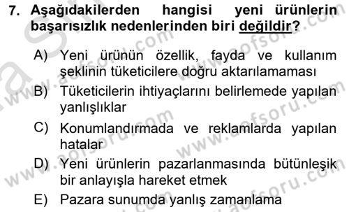 Yenilik Yönetimi Dersi 2019 - 2020 Yılı (Vize) Ara Sınav Soruları 7. Soru
