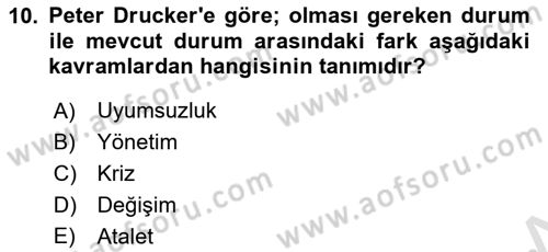 Yenilik Yönetimi Dersi 2019 - 2020 Yılı (Final) Dönem Sonu Sınav Soruları 10. Soru