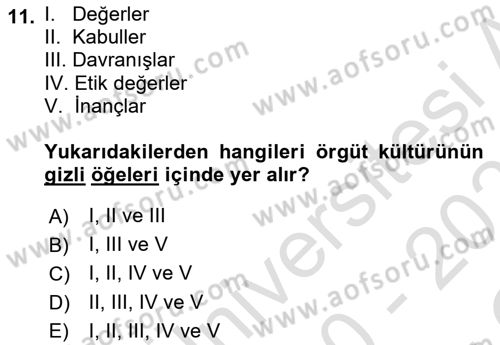Yenilik Yönetimi Dersi 2020 - 2021 Yılı Yaz Okulu Sınav Soruları 11. Soru