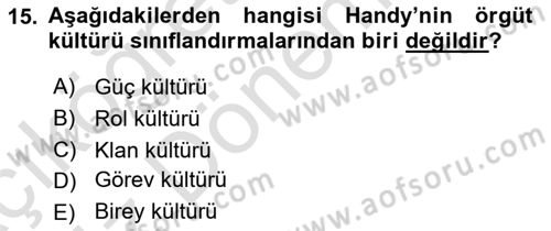 Yenilik Yönetimi Dersi 2021 - 2022 Yılı (Vize) Ara Sınav Soruları 15. Soru