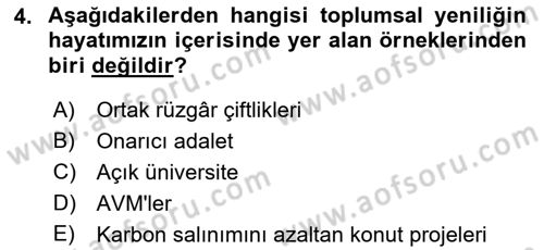Yenilik Yönetimi Dersi 2021 - 2022 Yılı (Final) Dönem Sonu Sınav Soruları 4. Soru