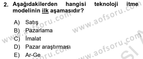 Yenilik Yönetimi Dersi 2021 - 2022 Yılı Yaz Okulu Sınav Soruları 2. Soru