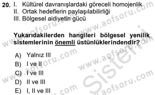 Yenilik Yönetimi Dersi 2021 - 2022 Yılı Yaz Okulu Sınav Soruları 20. Soru