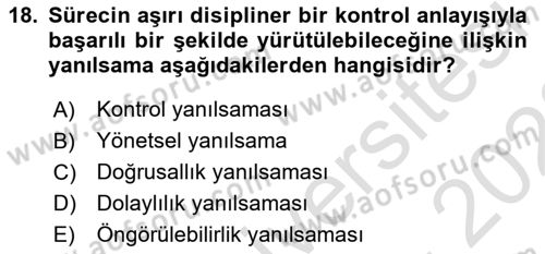 Yenilik Yönetimi Dersi Ara Sınavı Deneme Sınav Soruları 18. Soru