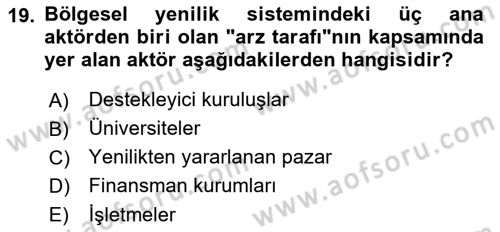 Yenilik Yönetimi Dersi 2022 - 2023 Yılı (Final) Dönem Sonu Sınav Soruları 19. Soru