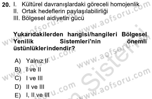 Yenilik Yönetimi Dersi 2022 - 2023 Yılı Yaz Okulu Sınav Soruları 20. Soru