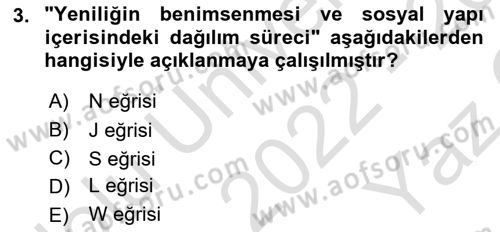Yenilik Yönetimi Dersi 2022 - 2023 Yılı Yaz Okulu Sınav Soruları 3. Soru