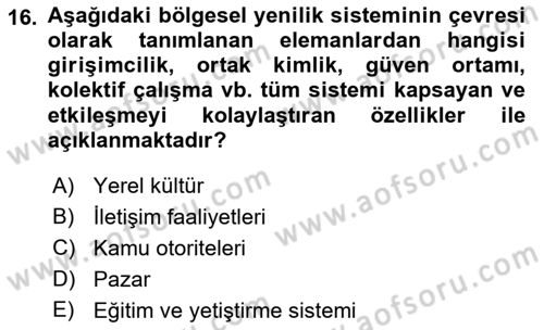 Yenilik Yönetimi Dersi 2023 - 2024 Yılı (Final) Dönem Sonu Sınav Soruları 16. Soru